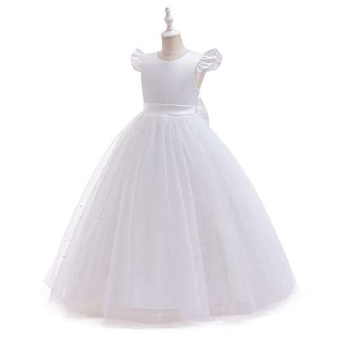 Glamulice Flower Girls Satin Tulle Bridesmaid Dress Long A Line Wedding Birthday Pageant Party Dresses4