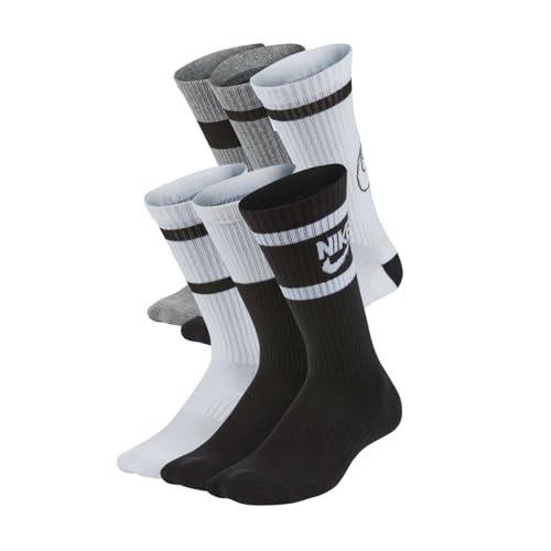 Image of Nike Unisex Kids' Everyday Cushioned Crew Socks (6-Pack) | Boys and Girls