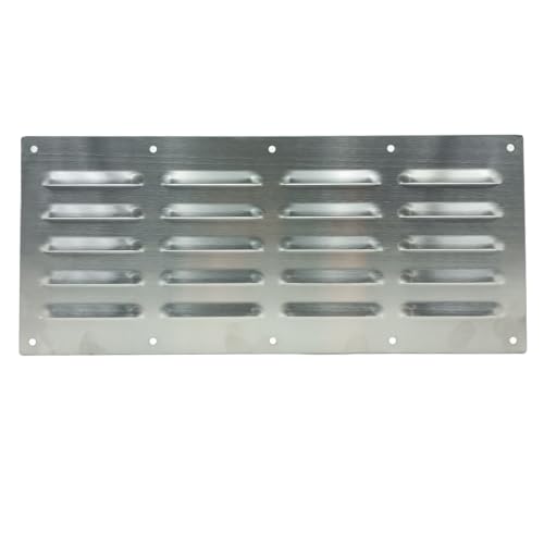 Ruinuonice Pannello di ventilazione in acciaio inossidabile per accessori per grill, copertura di ventilazione in acciaio inox per bracieri in muratura, cucina all'aperto (38,1 x 16,5 cm, argento, 1