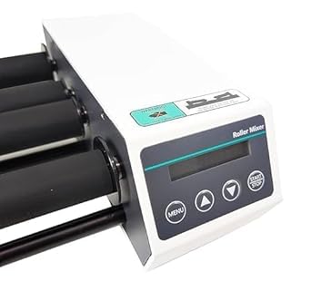 Roller Mixer Lab Roller Mixer with 4 Rollers Speed Range 20-80 RPM Max Capacity 1L Reagent Bottle*2/2kg Roller Centre Spacing 102mm Specs φ 45-100mm Brushless Motor