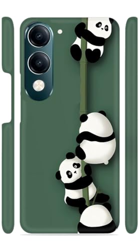 Image of Cute Panda Green Designer Printed Hard Back Cover for Vivo Y19 5G Attractive and Uniquely Crafted Smartphone Case