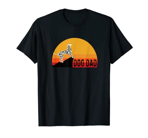 Dálmata - Perro mascota lindo divertido atardecer retro naranja papá Camiseta