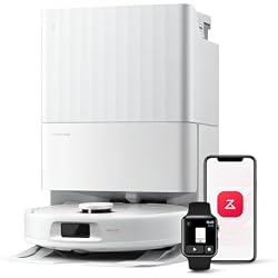 roborock Qrevo Series Robot Vacuum and Mop, Upgraded from Qrevo S | 8000Pa Suction, Anti-Tangle Brushes, Smart Obstacle Avoidance, Auto Mop Washing, All-in-One Dock, Spinning Mop, White(QV 35A)