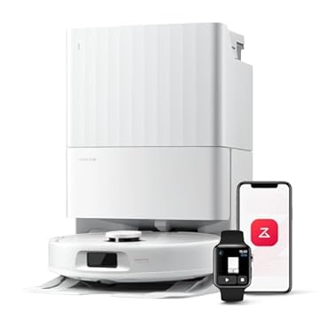 roborock QV 35A Robot Aspirapolvere, Antigroviglio, 8000Pa, Panno Sollevabile, Autolavaggio, Asciugatura ad Aria, Stazione Tutto in Uno, Evitare gli Ostacoli, Strategie di Pulizia dei Tappeti, Bianco