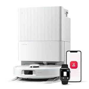 roborock Qrevo Series Robot Vacuum and Mop, 8000Pa Suction, Upgraded from Qrevo S, Anti-Tangle Brush, Smart Obstacle Avoidance, Auto Mop Washing, All-in-One Dock, 200RPM Spinning Mops, White(QV 35A)