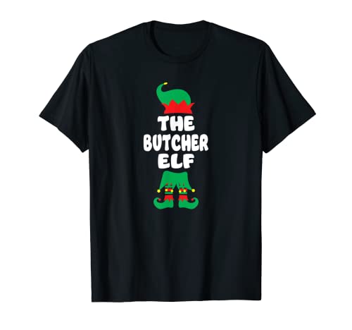 Butcher Elf Matching Family Christmas Group Pijama divertido Camiseta