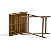 East West Furniture SECN3C5NA 3 Piece Outdoor Conversation Bistro Set Contains a Square Acacia Wood Coffee Table and 2 Folding Adjustable Arm Chairs, 26x26 Inch, Natural Oil
