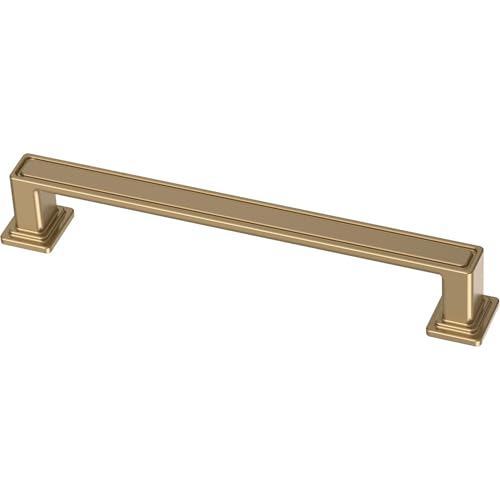 Franklin Brass 10 Pack Champagne Bronze Gold Cabinet Handles 5-1/16 inch (128mm) Kitchen Cabinet Handles and Drawer Pulls for Cupboards and Dressers | Recessed Square