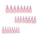 IMRAIN Long Press on Nails Stiletto Purple French Fake Nails Tips Full Cover Spring Glossy Artificial Nails Press ons Bow & Flower Stick on False Nails for Women 24Pcs