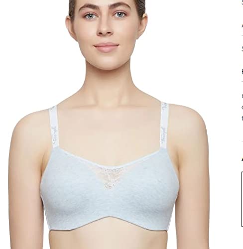 Image of Triumph Comfort Cotton T-Shirt Bra for Women |Padded Non Wired Wireless Lingerie Soft Melange Everyday Invisible Seamless Bra Full Coverage Comfort 161 P Breathable Support for Women Pack of 1