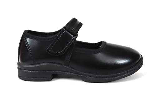 Image of Coolz Girls Black School Shoes Ankle Plain (V) Ballerina