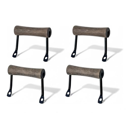 Serving Tray Handles Wood and Metal Side Fixing Handles for Charcuterie Boards Kitchen Trays Dinner Plates 4 Pack