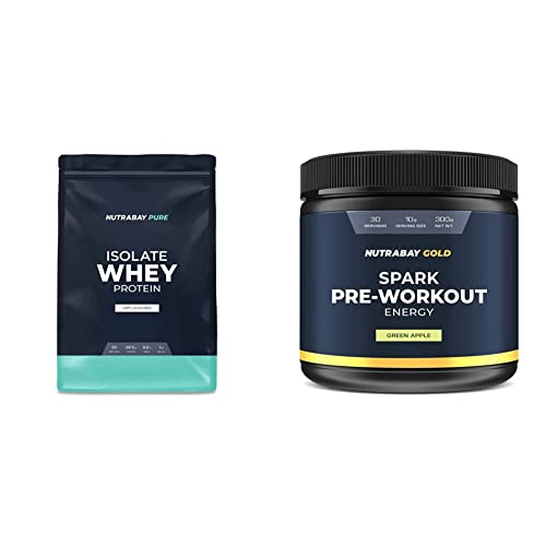 Image of Whey Protein Isolate - 1kg & Nutrabay Gold Series Spark Pre-Workout Green Apple 300g