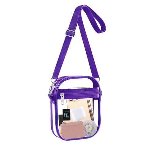 Image of Fibrdoo Clear Crossbody Purse Bag, Clear Bag Stadium Approved with Front Pocket for Concerts Sports Festivals