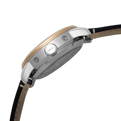 Image of ORZU Automatic Men's Watch Stainless Steel Case & Leather Band Sapphire Glass (MT6003)