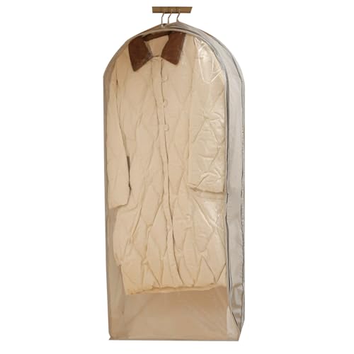 Transparent PEVA Garment Bag for Clothes Storage, Dustproof & Sealed, Ideal for Seasonal Clothing, 60x130cm/24x51in, Durable Hanging Protection, White