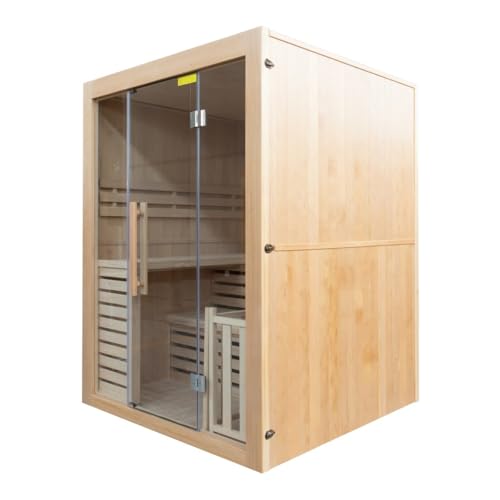 France Sauna- SN- SENSE- 4PK- traditionelle Sauna Sense- Dampftechnologie- 100% kanadisches Fichtenholz- Sicherheitsglas- 4- Sitzer komplett-5