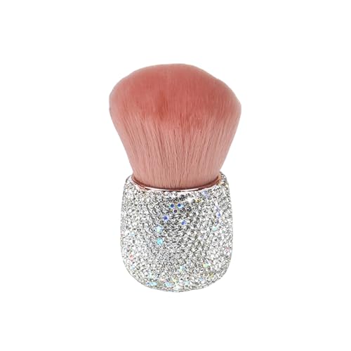 FRUJCDKI Short Full Diamond Luxury Shine Nail Art Dust Powder Remover Brush, Nail Art Dust Cleaner Brush, Soft Kabuki Cleaner Brush for Makeup (01)