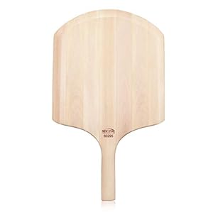 New Star Foodservice 50295 Restaurant-Grade Wooden Pizza Peel, 16″ L x 14″ W Plate, with 10″ L Wooden Handle, 24″ Overall Length