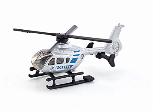 siku 0807, Hélicoptère de police, métal/plastique, Argenté, rotors rotatifs