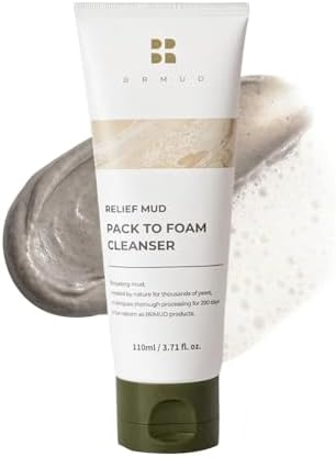 BRMUD Relief Mud Pack To Foam Cleanser - Pore & Sebum Skin Care 3.71 fl oz