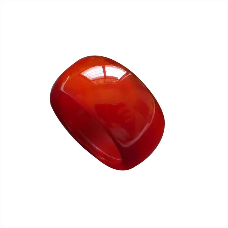 Red Jade Rings for Women - Genuine Carnelian Agate Jade Band Eternity Ring Jewelry Gift, Sizes 6-10