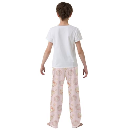 Pajama Bottoms, Pajamas Long Pant Sea Shells Lounge Wear Casual Pink Sleep Pants Soft Pjs Sleepwear3
