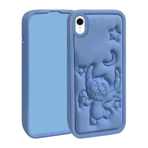 FINDWORLD Compatible with iPhone XR Case, Cute 3D Cartoon Unique Soft Silicone Cool Animal Anime Character Shockproof Anti-Bump Protector Boys Girls Cover Housing Skin Cases for iPhone XR 6.1“ Blue Cover