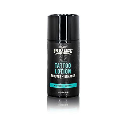 INKEEZE Ink Enhance Tattoo Daily Moisturizing Lotion 3.3 Ounce - Cucumber Lavender Natural Scent - UVA/UVB Protection
