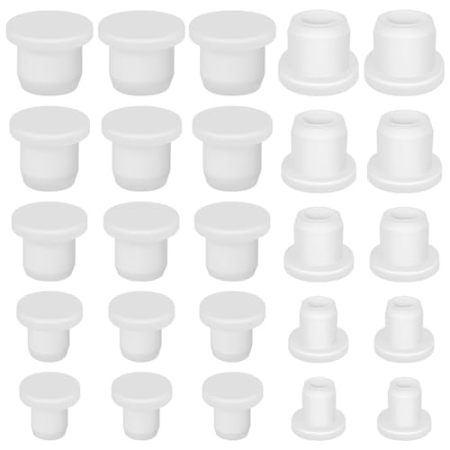 Gadpiparty Silicone Salt Shaker Plug Replacement Caps 25 Pcs Reusable Bottle Stoppers for Salt and Pepper Shakers with Multiple Sizes 0.43-0.63 Inch Diameter Kitchen Utensils