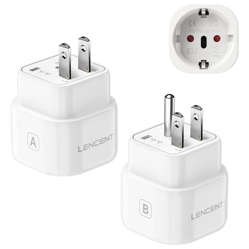 LENCENT Tipo A y Tipo B Combinación Adaptador Enchufe, Adaptador Corriente de Viaje para EE.UU., Canadá, México, Tailandia, Japón, Vietnam, República Dominicana, Costa Rica, Colombia