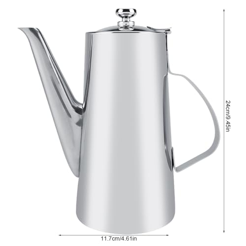 Tetera de acero inoxidable de 2 litros y boquilla larga para preparar café, té e infusiones 4