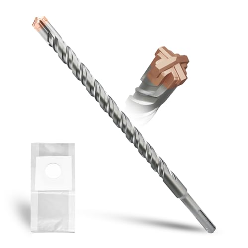 METOTY SDS Plus Hammer Drill Bit 16mm×260mm, with 4 Carbide Cutting Edges, Head with Coating, Masonry Drill, Hammer Drill, Concrete Drill, for Stone, Concrete, Natural Stone, Brick Wall