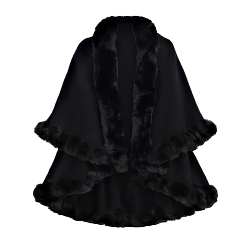Chal de mujer con cuello de piel elegante para lucir sofisticada en tus eventos de invierno 1