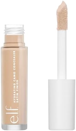 e.l.f. Hydrating Camo Concealer, Lightweight, Full Coverage, Long Lasting, Conceals, Corrects, Covers, Hydrates, Highlights, Medium Beige, Satin Finish, All-Day Wear 6ml