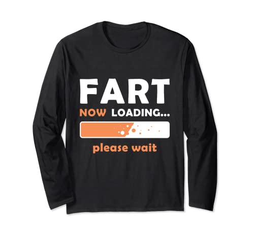 Fart Now Loading Funny Dad Jokes Día del Padre Hombres Manga Larga