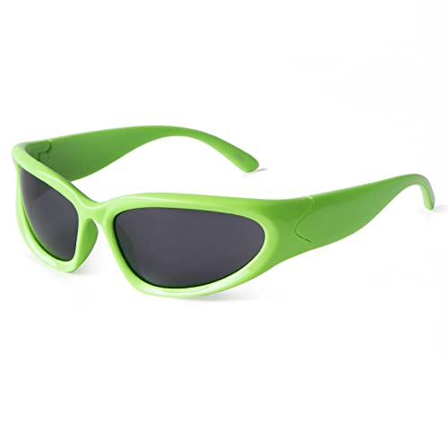 ADE WU Wrap Around Fashion Sunglasses for Women Men Trendy y2k Swift Oval Futuristic Rave Sun Glasses Goggles