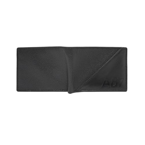 Image of Aeropostale Men's SLIMFOLD Wallet Tucson - Black | Pebbled Leather | Formal & Minimalist Carry | Ideal for Gifting