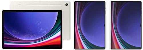 Image of Samsung Galaxy Tab S9 Ultra 36.99 cm, RAM 12 GB, ROM 256 GB Expandable, S Pen in-Box, Wi-Fi Tablet, Beige with S9 Ultra Screen Protector, Transparent & S9 Ultra Notepaper Screen, White