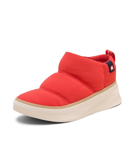 Sorel Women's Out N About IV Mini Puffy Insulated Slip-On Boots, Bright Red/Honey White, 9.5