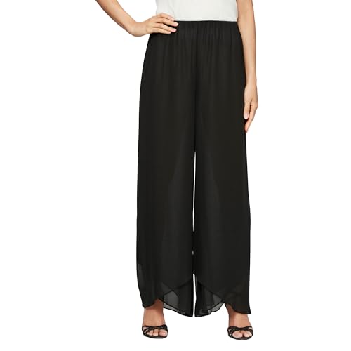 Image of Alex Evenings Women's Silky Chiffon Pant with Tulip Hem