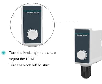 Overhead Stirrer Single Stirrer Head Unit with Max Smount of Stirring(H2O) 5L RPM 200-1500rpm Max Torque 10N.cm Max Viscosity 5000mPas 30W Power Brush Motor