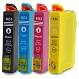  FGE Pack de 4 Cartouches d\'encre compatibles pour EPSON T1636 / 16XL - Noir/Cyan/Magenta/Jaune