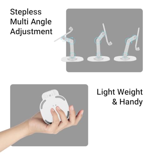 Image of Adjustable Mobile Phone Stand with 360 Rotating Base, Foldable Multi-Angle Desktop Phone Holder, Height Adjustable Table Stand for All Smartphones