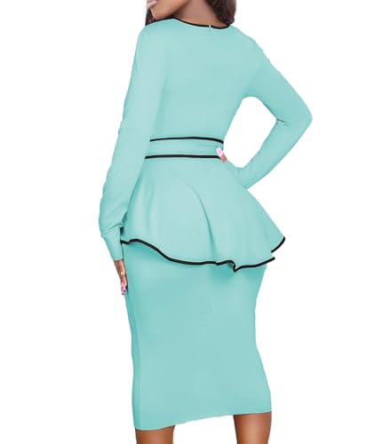Image of Women's Bodycon Vintage Dresses Elegant Peplum Dresses for Women Business Work Office