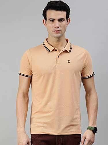 Image of Urbano Fashion Men's Solid Slim Fit Half Sleeve Cotton Polo T-Shirt