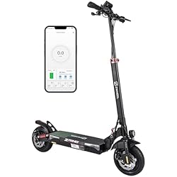 Patines Electricos Grandes ZWHEEL Patinete Electrico Adultos ZRino SE, Todoterreno, Motor Potente MAX.1200w, 10¨ Tubeless Neumático, Gran Autonomía hasta 35km, Doble Suspensión, Altura Ajustable, Luces Intermitentes, App