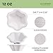 [500 COUNT] 12 oz Disposable Floral White Paper Bowls - Acanthus Collection Natural Sugarcane Bamboo Fibers Bagasse Eco Friendly Environmental Plastic ice cream Bowl Elegant Alternative