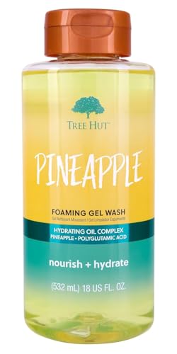 Image of Tree Hut Pineapple Body Wash, Hydrating & Moisturizing Shower Gel with Shea Butter & Essential Oils, Soft Smooth Glowing Skin, Gentle Cleanser For All Skin Types, Self Care Gifts for Women, 18 Fl Oz