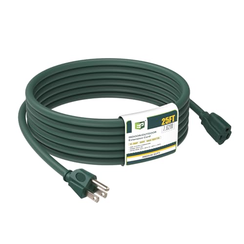 Image of EP 25FT Outdoor Extension Cord, 16 /3 SJTW Heavy Duty Green, ETL Listed